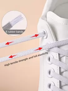 1pair Elastic No-Tie Shoelaces, Multiple Colors Available For Sneakers, Sports Shoes (Note: Actual Colors May Vary Slightly Due To Different Monitor Settings)
