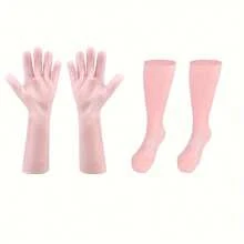 2pcs Moisturizing Hand Mask, Foot Mask, Moisturizing Long Socks/Gloves, Foot Care Socks, Prevent Dry Cracked Heels And Soften Rough Skin, Reusable