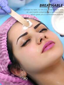 100pcs/Pack 21-Inch Disposable Mesh Hair Nets, Shower Cap Hair Nets, Elastic Protection Caps, Bathing/Dyeing Caps, Salon Plastic Caps Home Bathroom Decor Fall Decor Back To School - Multicolor - View 3