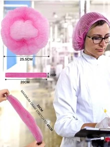 100pcs/Pack 21-Inch Disposable Mesh Hair Nets, Shower Cap Hair Nets, Elastic Protection Caps, Bathing/Dyeing Caps, Salon Plastic Caps Home Bathroom Decor Fall Decor Back To School - Multicolor - View 6