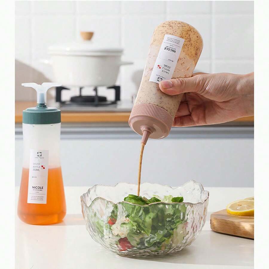 1入組多色塑料擠壓瓶，尖嘴和5孔，適用於沙拉、蕃茄、蜜糖、蠔油等 - 彩色 - 查看 1
