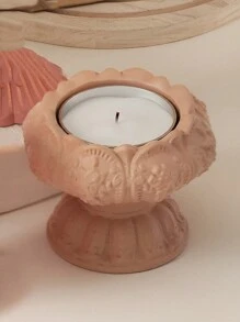 DIY 复古浮雕灯座烛台托盘硅胶模具水泥石膏模具环氧树脂铸造烛台烛杯适用于佛像装饰