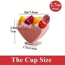 20pcs 2.7 Oz Plastic Mini Dessert Cups Clear Barfi Cups Heart Shaped Small Bowls For Cake, Ice Cream, Tasting, Party, Buffet, Wedding