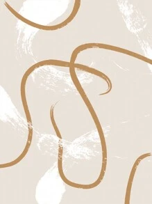 1 pieza Pintura impresa en lienzo, paloma blanca con patrón de flor de tinta, estilo minimalista moderno, beige/negro, arte de pared para la decoración de pasillo/corredor/dormitorio/sala de estar como fondo de sofá, sin marco, regalo perfecto, decoración del hogar, embalaje en tubo de PVC - Multicolor - Ver 35