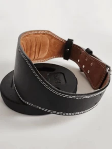 適用於深蹲和硬舉的健身腰帶，男女通用的室內外訓練舉重腰帶 - 黑色 - 查看 4