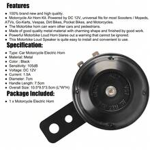 摩托車防水圓形喇叭，通用摩托車電喇叭套件，12V喇叭，1.5A，105db - 黑色 - 查看 2