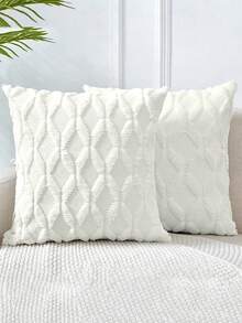 1個竹節條灰色平綢枕套，適用於客廳、臥室，不含枕芯 - 彩色 - 查看 12