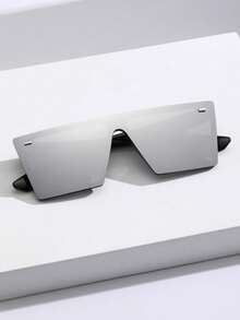 1 Stück Herren getönte quadratische Mode Brille für Reise, Musik, Party Kleidungs Accessoires - Dunkelgrau - Übersicht 8