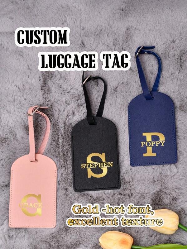 2pcs Luggage Tags Personalized, Backpack Tag, Bag Tags, Name Tags For Backpacks, Personalized ID Tags, Custom Luggage Tag, Travel Accessories Travel Card Wallet,  Wedding Anniversary, Retirement Gift, Mother's Day