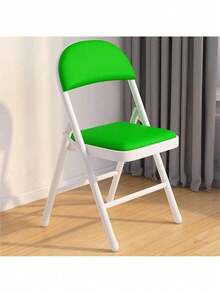 1 Pieza Silla Plegable Acolchada Tapizada de Niñ@s, Silla De Evento para Dormitorio De Niñ@s Sillas Plegables, Asiento De Comedor Acolchado Portátil Sin Brazos para Sala De Estar Interior y Comedor, - Verde - Ver 2