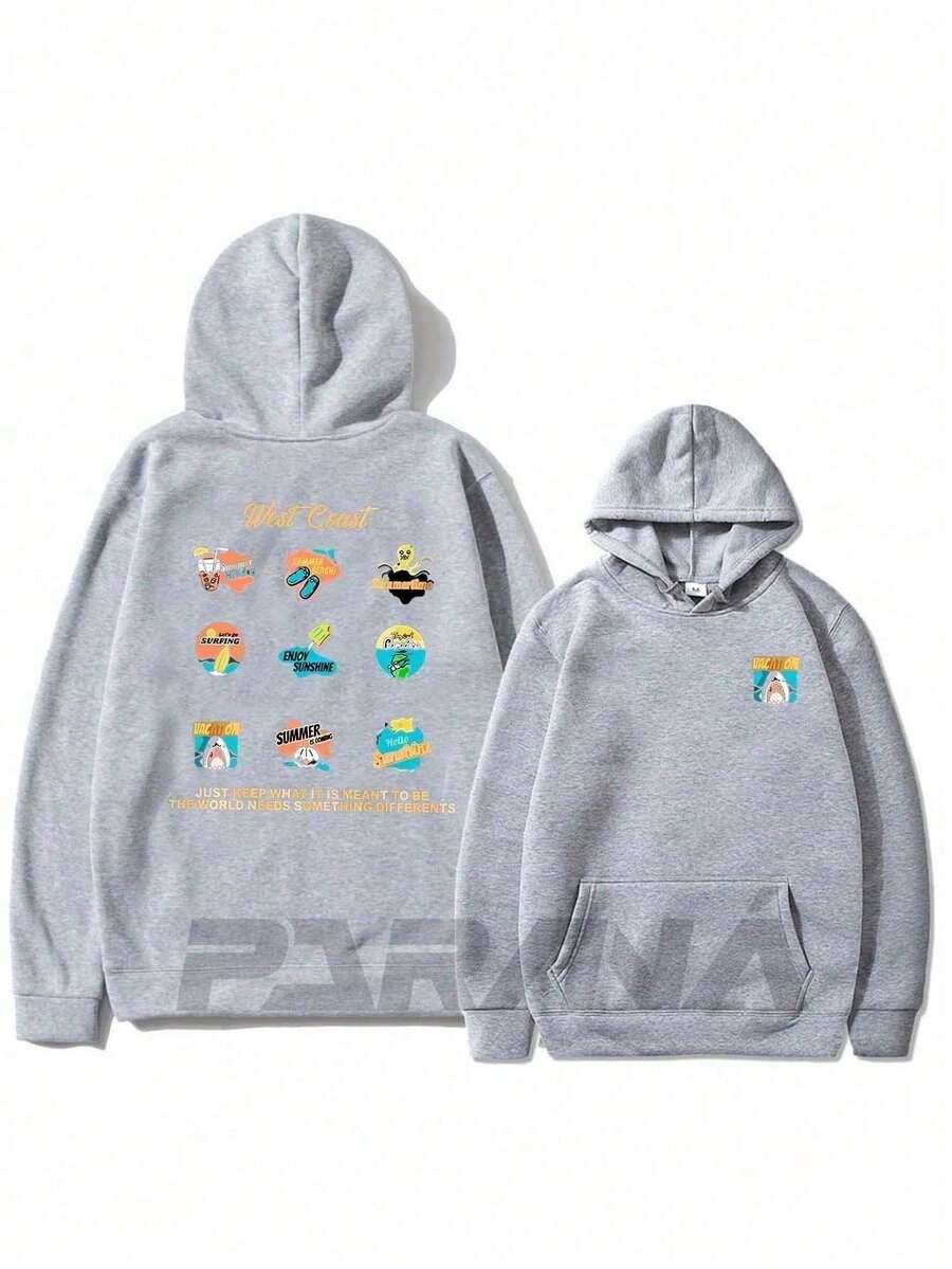 Men Hoodies - 灰色 - 查看 1