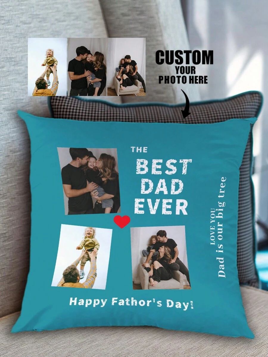 1pc Custom Pattern Pillowcase, Personalized Gift For Home Decoration, Single-Sided Printing, Without Filling - Multicolor - View 1