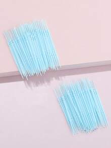 RANCAI 100支装塑料双头牙签软牙线棒牙缝刷牙线棒便携式口腔牙刷清洁工具 - 彩色 - 查看 8