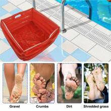 1pc Inflatable PVC Foot Bath Tub Bathtub For Adults/Pets, Travel And Pre-Swimming Cleaning - Multicolor - View 4