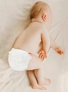 1pc Baby Girl White Lace Shorts, Baby Bloomers