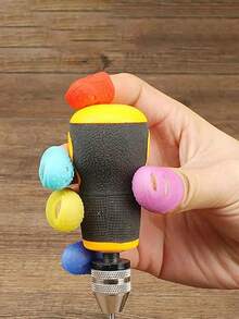 5 piezas Dedales de silicona multifuncionales, funda protectora transpirable con orificios para los dedos accesorios para manualidades de costura DIY - Multicolor - Ver 6