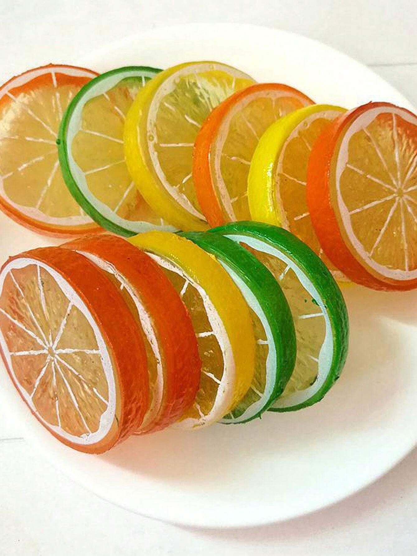 20 Tranches De Citron Artificielles – Déco Réaliste En Plastique PVC – Diamètre 5 Cm – Pour Décoration De Table, Vase, Cuisine, Fêtes – Réutilisable Et Lavable