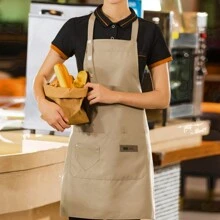 1 pieza/2 piezas/3 piezas/5 piezas Delantal impermeable y resistente al aceite, delantal estilo babero ajustable, delantal de cocina - Multicolor - Ver 15