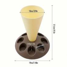 1 Máy Tính Có Thể Tháo Rời Bánh Ngọt Túi Đứng Với Khớp Nối Và Hộp Bảo Quản Để Trang Trí Bánh, Dụng Cụ Làm Bánh, Phụ Kiện Nhà Bếp - vàng + nâu - Xem 2