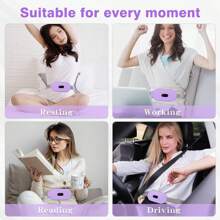 Portable Cordless Heated Massager Pad With 6 Heat Levels And 6 Massage Modes, For Relieving Back Pain And Menstrual Cramps