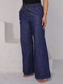 Women Pants - Azul lavado oscuro - Ver 1