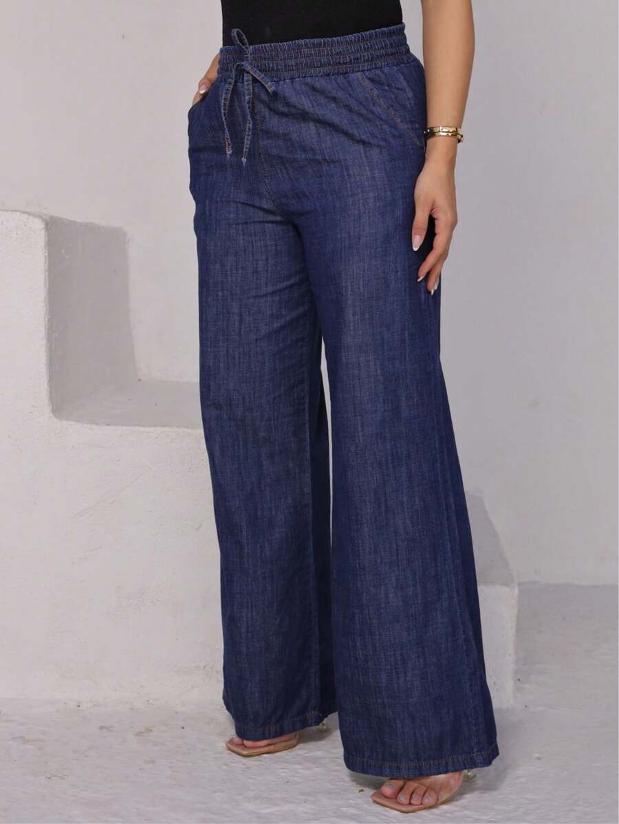 Women Pants - Azul lavado oscuro - Ver 1