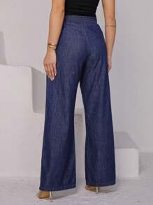 Women Pants - Azul lavado oscuro - Ver 7