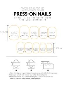24Pcs Short Square With White French Tip And Flower Design Press On Nails Simple And Cute Style For Daily Use False Nails Nail Supplies Nails
