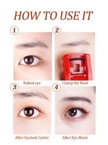 Amortals Eyelash Curler, Includes One Replacement Pad, Made Of Red Plastic. This Portable Eyelash Curler Creates Larger, Brighter Eyes. It's Natural, Compact, And Lightweight, Suitable For Various Occasions Such As Travel, Christmas, Halloween, Thanksgiving, And Valentine's Day. It's A Great Gift, And Also Suitable For Parties And Romantic Dates.,Cheap,Stocking Stuffers,Makeup,Makeup Tools,Cheap Stuff,Gifts,Gifts For Women,Christmas Gifts - Red - View 5