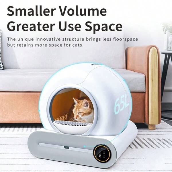 Selbstreinigende Katzentoilette, große automatische Katzentoilette mit Geruchsbeseitigung & Gewichtsüberwachungsfunktion, App-Fernsteuerung, für mehrere Katzen