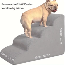 Foam Dog Ramps, Non-Slip Dog Steps, Extra Wide Deep Dog Stairs, High Density Foam Pet Stairs For Older Dogs, Cats, Pet With Joint Pain, Small Pets, 3 Steps High Density Foam Dog Stairs Ramps, Sofa Bed Ladder For Cats - Multicolor - View 4