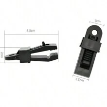4pcs Plastic Tent Tarp Clips With Adjustable Pull Rope, Outdoor Camping Windproof Tarpaulin Hooks Camping Stuff - Black - View 6