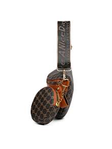 Fashionable Punk Waist Bag & Chest Bag, Large Capacity Crossbody Bag, Retro Floral Pattern Chest Bag - Brown - View 5