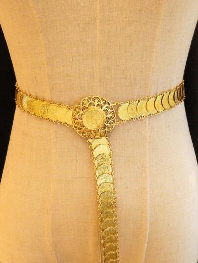 1 st. Boho Guld Kedja Retro Koppar Guldpläterad Kroppskedja Sexig Navel Kedja För kvinnor Datekväll Business Fester Och Bröllop