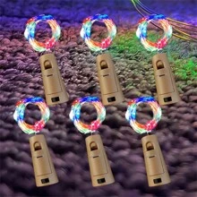 3/10 piezas, 20 luces LED para botellas, 2 metros (78.74 pulgadas) de luz de corcho, luces de cadena para botellas de vino con forma de uva para fiestas, bodas, días festivos de Halloween, Acción de Gracias, decoración navideña, decoración del hogar, decoración de dormitorio, decoración interior, decoración de bodas, decoración navideña y decoración de días festivos