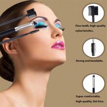Eyebrow Brush, Professional Dual Angled Eye Brow Brush And Spoolie Brush Eyelash Comb Eyebrow Tool - Multicolor - View 2