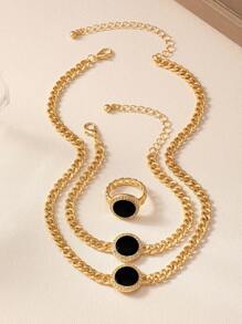 1 Set de Accesorios Personalizados con Formas Geométricas de Moda - Negro - Ver 5