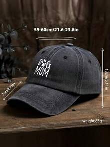 Dog (Cat) Mom Women's Vintage Washed Outdoor Sun Protection Baseball Cap, Perfect For Summer Travel - Black - View 5