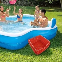 1pc Inflatable PVC Foot Bath Tub Bathtub For Adults/Pets, Travel And Pre-Swimming Cleaning - Multicolor - View 1