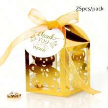 Caja de dulces con diseño de oso bonito de 25 piezas/paquete, caja de empaque de chocolate de 5x5x8cm adecuada para cumpleaños, , festivales, fiestas y decoración de regalos para invitados - Multicolor - Ver 13