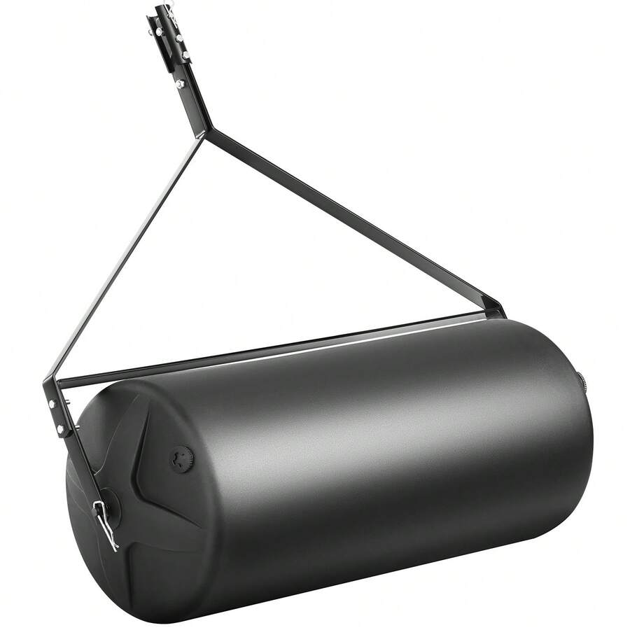 Tow Behind Lawn Roller, 400lbs Sand/Water Filled Yard Roller, LLDPE Drum And Steel Frame Sod Roller With Easy-Turn Plug, Tow Behind A Tractor Or ATV For Lawn, Garden, Farm, Park, Black - 黑色 - 查看 1