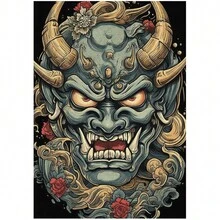 1入組恐怖海報古代神秘生物帆布油畫壁畫客廳家居裝飾無框