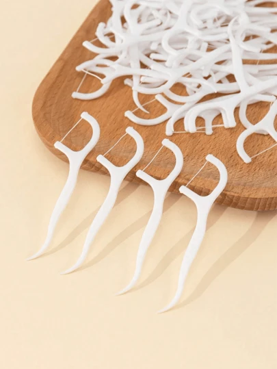 300-50pcs Dental Flosser Toothpick Oral Cleaning Hygiene Brush Disposable Teeth Cleaning Tool Home Bathroom Decor Fall Decor Back To School