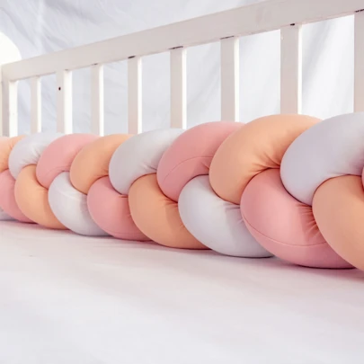  ENTRENUDOS- Bumper cuna / Parachoques bebe / Trenza cubre cuna colchón VARIAS MEDIDAS / ELIGE LA MEDIDA DE TU PREFERENCIA/ 18 cm alto