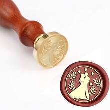 BAOFALI 1入組心形/接吻情侶/玫瑰花環蠟封章頭(無手柄)，適用於情人節、婚禮、訂婚裝飾、賀卡、信封、酒瓶包裝紙、筆記本、香水瓶等 - 彩色 - 查看 3