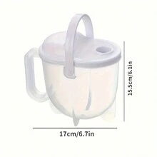 1pc No-Hands Washing Rice Sieve, Rice Cleaning Kitchen Tool With Drain And Brush, Rice Washer Basket For Slouchy People - White - View 2