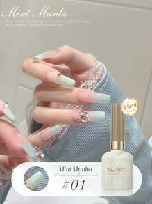 XEIJAYI 1瓶装15毫升绿色凝胶指甲油，四季美甲，可卸LED凝胶指甲油，DIY家庭沙龙美甲，夏季送给女性女孩的美甲礼物 - 彩色 - 查看 17