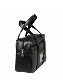 Bolso de viaje de gran capacidad estilo uniforme escolar japonés, resistente al agua y duradero, mochila tipo maletín para el viajero transportista que también puede usarse cruzado - Negro - Ver 5