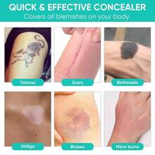 Tattoo Cover Up Tape, Ultra Thin Patch For Tattoo Scar And Birthmarks, Invisible Waterproof Skin Tone Concealer Sticker For Covering Up Scars Tattoos,3 Count (Pack Of 1) - Multicolor - View 5