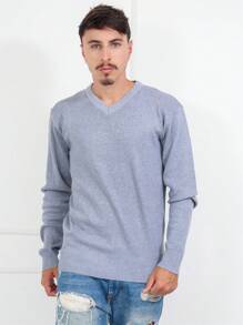 Men Sweaters - رمادي - مشاهدة 2